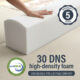 Image of hand pressing into 30 DNS high-density foam with 5 year warranty.