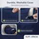 Image showing that boneless couch cover is machine washable.