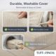Image showing that boneless couch cover is machine washable.