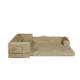 Latte, Light Tan, L shaped modular couch in day bed form.