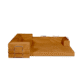 Saffron, Vibrant Orange, L shaped modular couch in day bed form.