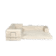 Seashell, very light tan, L shaped modular couch in day bed form.