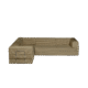 Acorn colored, dark tan, L shaped couch.