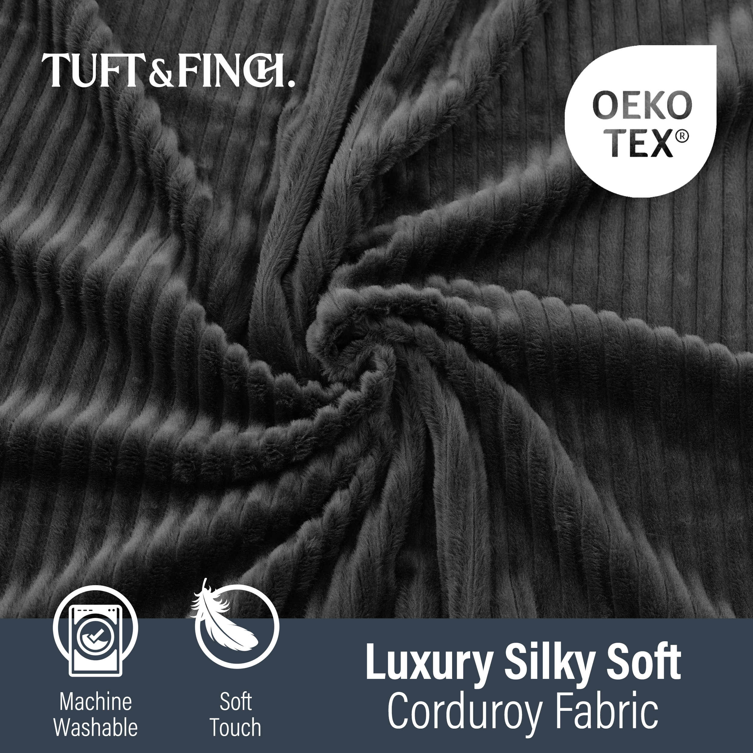 Image of up close silky soft luxury modular couch cover.