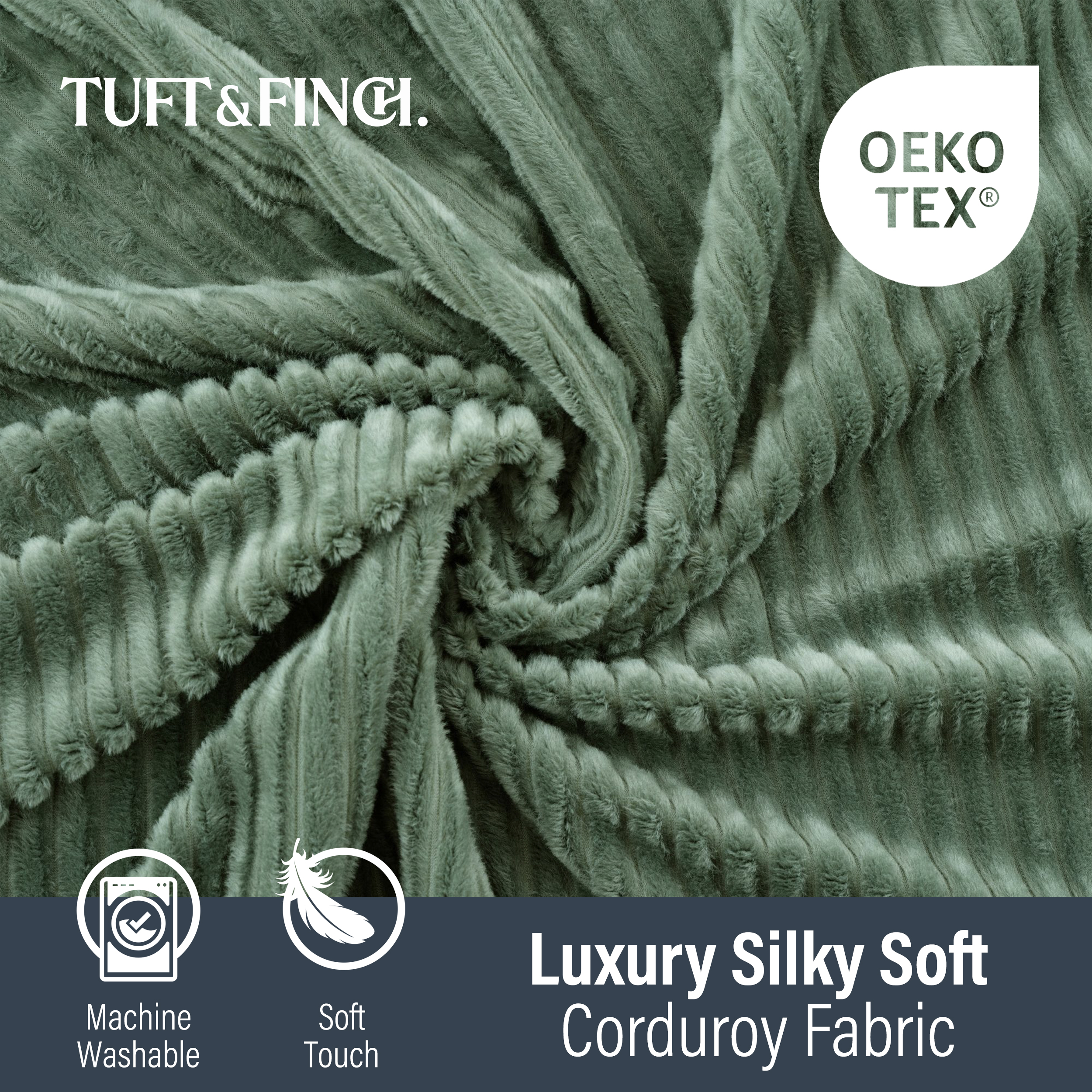 Image of up close silky soft luxury modular couch cover.