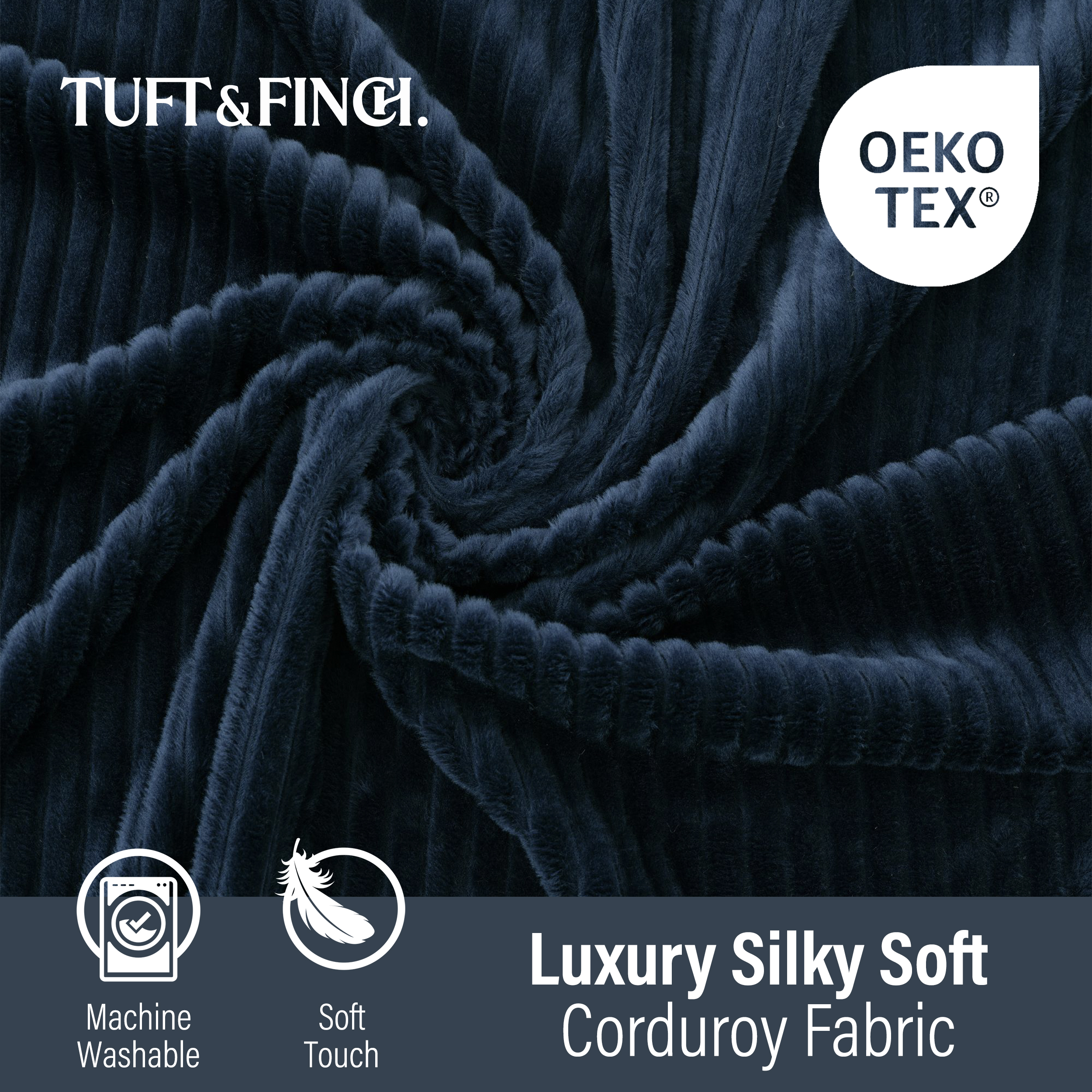 Image of up close silky soft luxury modular couch cover.