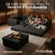 Image of family sitting on modular couch in living room.
