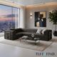 Image of modular couch in living room overlooking city.