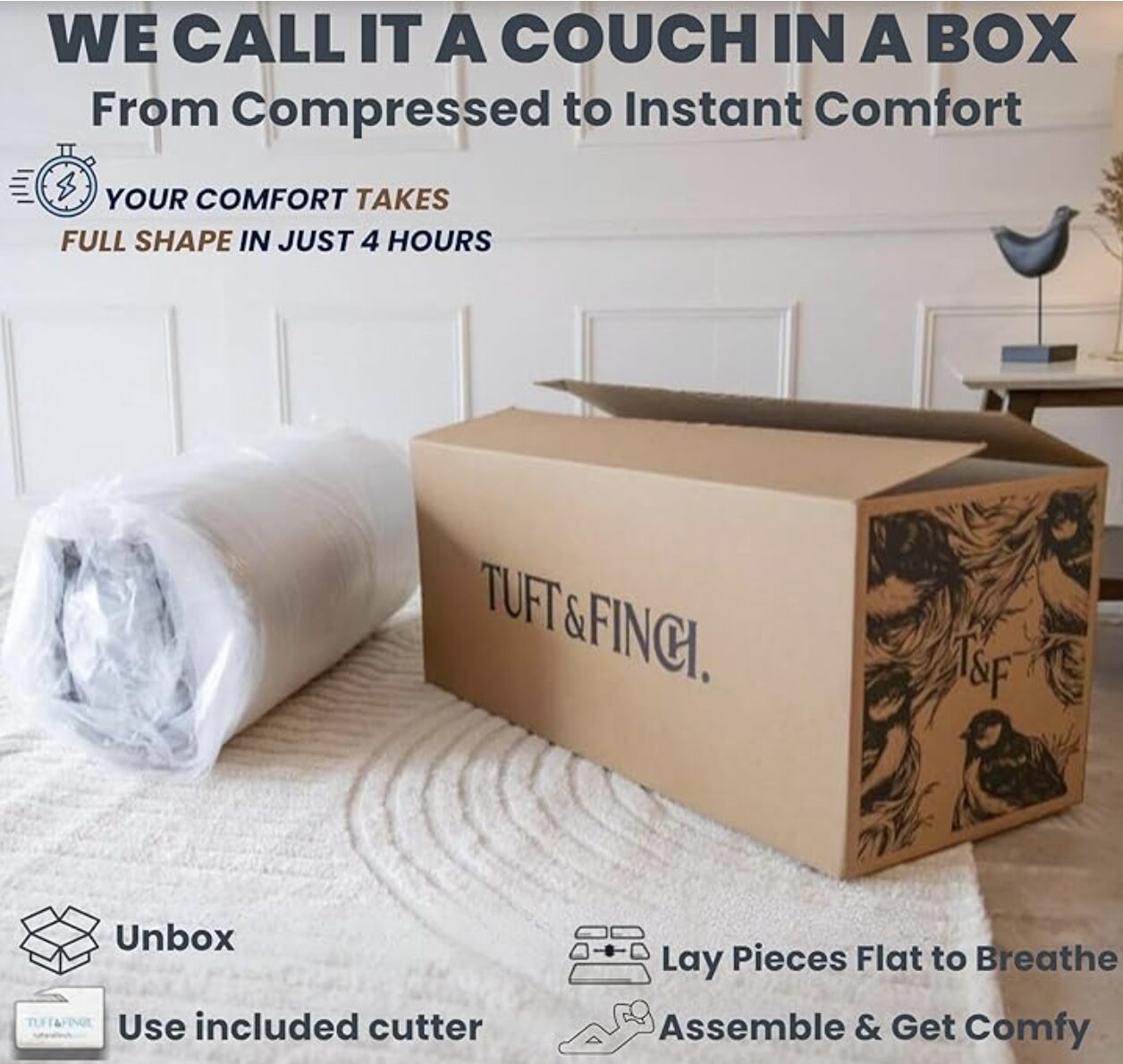 Small box that modular couch arrives in.