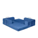 Bali, Vibrant Blue, 3-seater transform couch configured into bed.