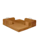 Saffron, Bright Orange, 3-seater transform couch configured into bed.