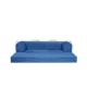 Bali, Vibrant Blue, 3-seater transform couch configured into bed.