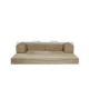 Latte, Tan, 3-seater transform couch configured into bed.