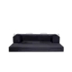 Obsidian, black colored 3-seater transform couch configured into bed.