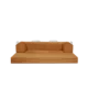 Saffron, Bright Orange, 3-seater transform couch configured into bed.