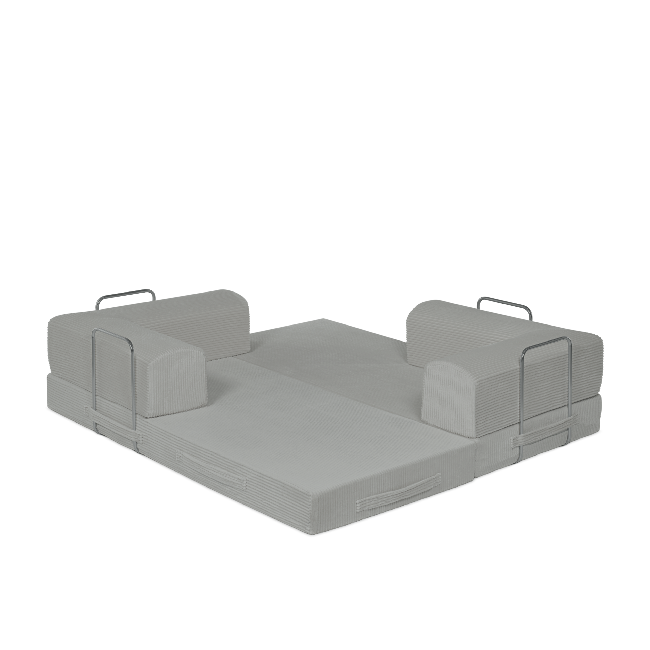 Frost, White Colored 3-seater transform couch configured into bed.