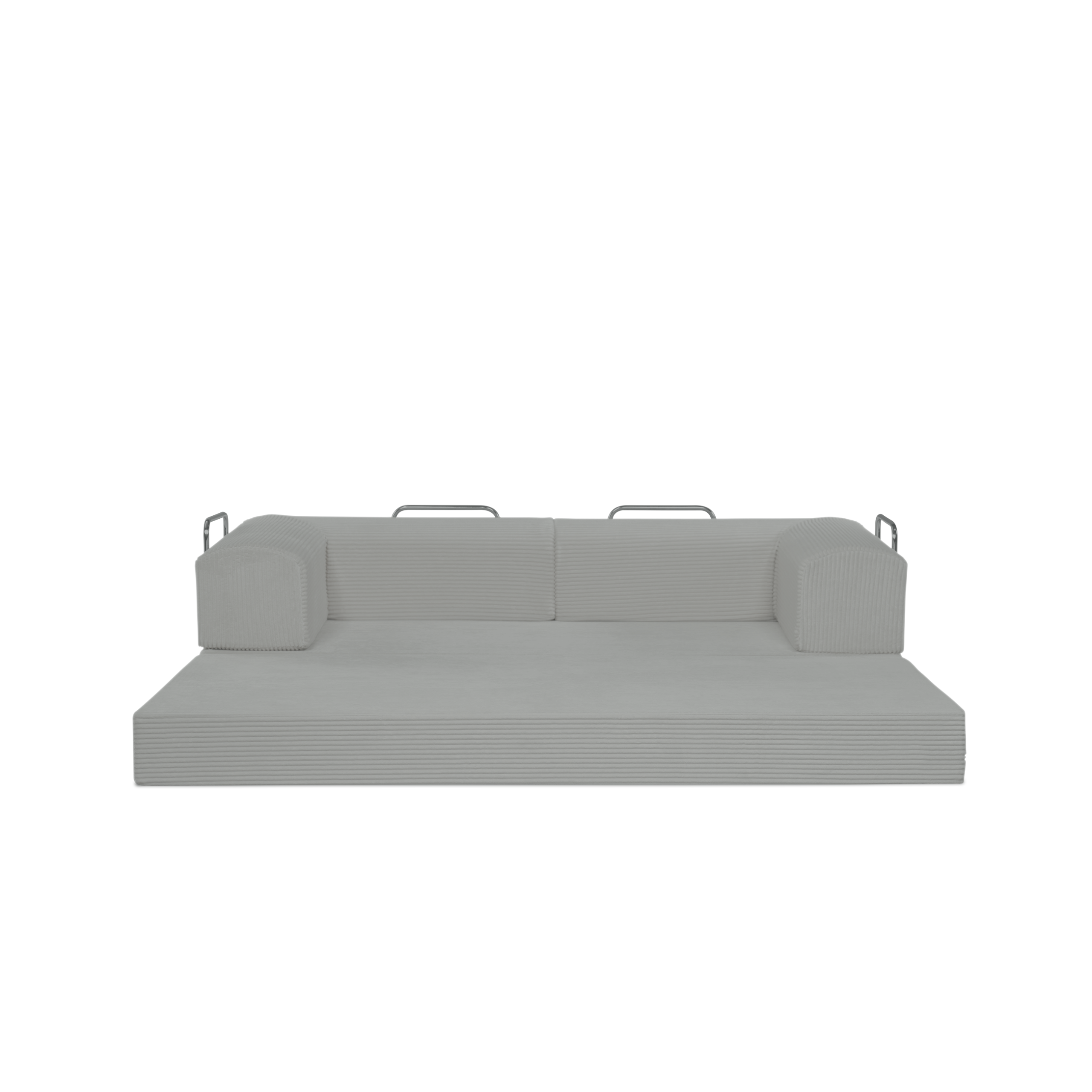 Frost, White Colored 3-seater transform couch configured into bed.
