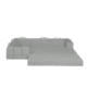 Frost, off white, L shaped modular couch in full bed form.