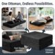Image showing the ottoman in floor cushion, sleeper ottoman, and foot stool mode.