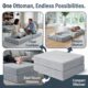 Image showing the ottoman in floor cushion, sleeper ottoman, and foot stool mode.