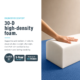 Image showing that the foam is high-density inside modular boneless blue ottoman.