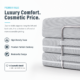 Image of gray boneless couch that says "Luxury Comfort. Cosmetic Price."