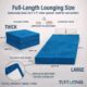 Image showing dimensions of ottoman in ottoman and in bed position.