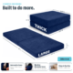 Image showing dimensions of boneless ottoman and that cover is machine washable. Dimensions are 35.5" x 14" x 35.5" and is 38lbs total.