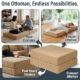 Image showing the ottoman in floor cushion, sleeper ottoman, and foot stool mode.