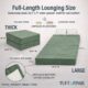 Image showing dimensions of ottoman in ottoman and in bed position.