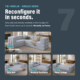 Photo showing that boneless gray couch can be reconfigured in seconds with seven different configurations.